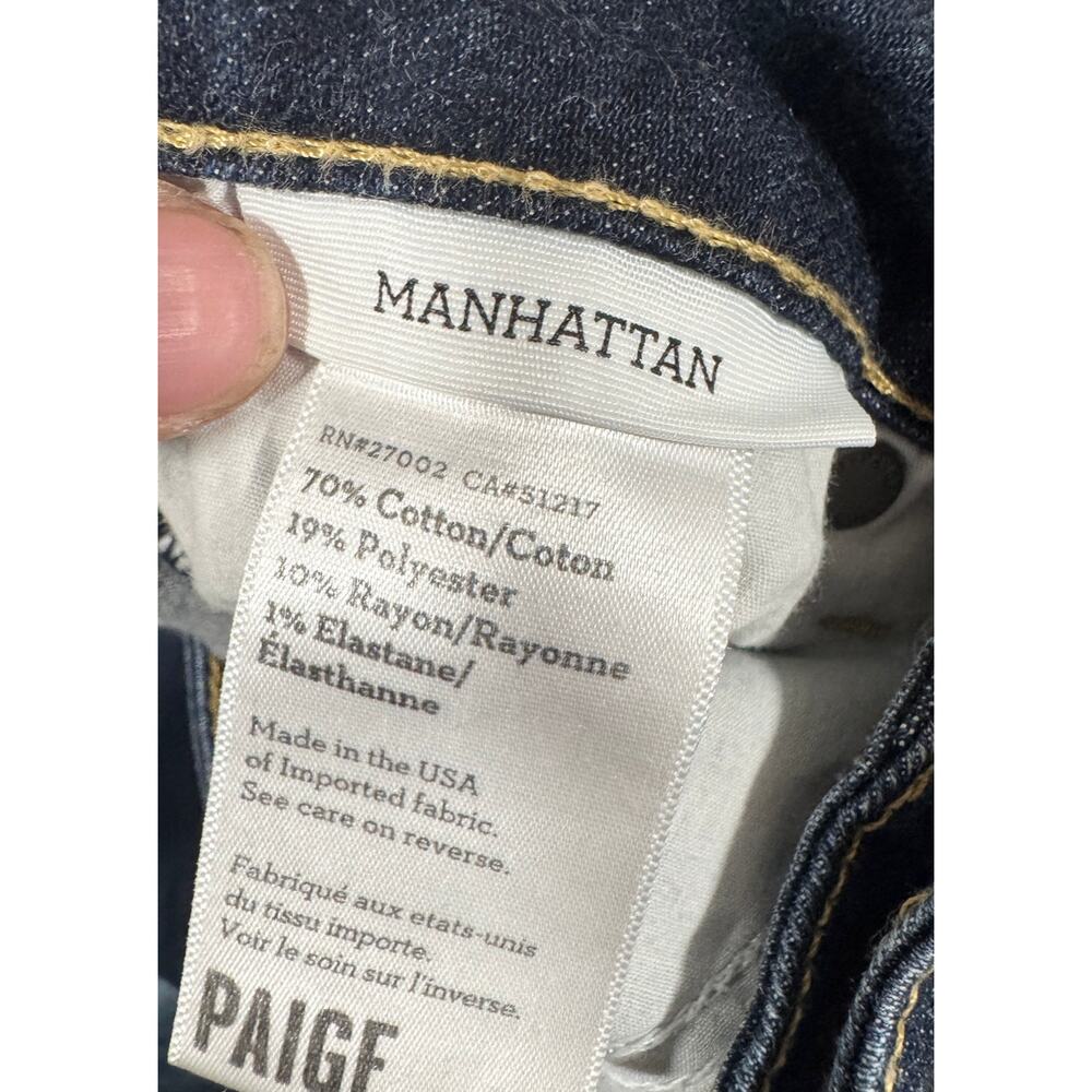 PAIGE Manhattan Bootleg Boot Cut Medium Wash Denim Jeans Size 30 - Picture 4 of 5